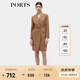 PORTS寶姿女裝秋季新款修身通勤雙排扣連衣裙ALD9D028NWF 駝色 M (6)