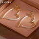 Lnieer925銀針愛心耳環(huán)女方圓臉百搭耳釘簡(jiǎn)約氣質(zhì)小眾設(shè)計(jì)精致感耳飾品 愛心耳環(huán)