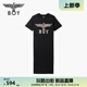 BOY LONDON25新款夏季女款T恤裙時尚翅膀黑色連衣裙W17015 黑色 S