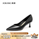 奧康（Aokang）官方女鞋 牛皮鞋女細(xì)跟職業(yè)工作鞋OL尖頭淺口單鞋升級(jí)高跟款36碼