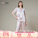 美標(biāo)（MEIBIAO）送愛人禮物短袖真絲睡衣女春夏19姆米重磅套裝100%桑蠶絲綢家居服 灰粉 短袖七分褲套裝 2XL (175/96A)