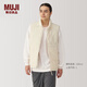 無(wú)印良品（MUJI）男式 不易沾水 背心 馬甲 馬夾 男女通用 坎肩休閑 AG003A4A 象牙色 M (170/92A)