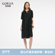 歌莉婭真絲連衣裙女夏2025新款高級感桑蠶絲小黑裙1E2L4K1B0 00B黑色 XS