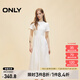 ONLY2025春季新款優(yōu)雅氣質(zhì)純色拼接短袖長(zhǎng)裙連衣裙女|125107024 A43 奶油白色 L