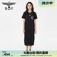 BOY LONDON【夏日畫廊】夏女士長(zhǎng)裙顯瘦開叉寬松黑色連衣裙W17703 黑色 M