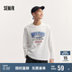 森馬長袖T恤男秋季學(xué)院風(fēng)情侶裝復(fù)古印花107624101201