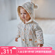 OAK FAMILY秋冬新品寶寶夾棉連體衣新生嬰幼兒連帽保暖全棉爬服嬰兒衣服 綠野仙蹤 90cm