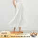 范思藍(lán)恩白色百褶半身裙女2025夏裝新款垂順顯瘦慵懶感松緊腰裙子 白色 M