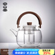 容山堂加厚玻璃蒸煮茶壺泡茶壺家用大容量燒水壺煮茶器圍爐煮茶爐電陶爐 玻璃煮茶壺-遠(yuǎn)橋提梁壺 1500ml