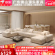 空匠侘寂風(fēng)沙發(fā)布藝沙發(fā)客廳2025新款大戶(hù)型 u型全實(shí)木乳膠磨砂布沙發(fā) 【五星級(jí)磨砂布】高密度回彈海綿 直排【原漿水洗乳膠/全實(shí)木 2.6m