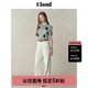 ELAND【100%棉】衣戀針織T恤女polo領(lǐng)貝殼扣菱格紋短袖2025夏新款 中灰色(18)M/Grey-A款F24E03 L /170
