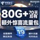中國電信流量卡星卡手機(jī)卡電話卡純上網(wǎng)全國通用低月租電信流量不限速4G5G流量無合約 電信爆款卡|19元80G+額外驚喜流量包