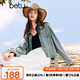 百圖betu女裝秋季新款短外套懷舊復(fù)古落肩袖牛仔外套女2408T57 牛仔色 L