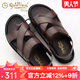 金利來(lái)涼鞋男士夏季新款涼鞋男真皮時(shí)尚休閑沙灘鞋潮流男鞋兩用涼拖鞋男 棕色59622032340A 42