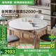 全友家居餐桌椅組合套裝現(xiàn)代簡(jiǎn)約多功能家用小戶型巖板圓桌子國(guó)家補(bǔ)貼 中灰|1.3米功能桌+煙云軟包椅*4