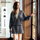 Olrain歐芮兒格雷灰休閑氣質(zhì)針織衛衣半裙套裝女秋季新款兩件套 灰色 XL