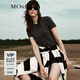 MO&Co.閃鉆標(biāo)語(yǔ)正肩修身彈力百搭T恤黑色白色美式復(fù)古時(shí)尚上衣上裝 深花灰色-第2批 L 170