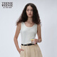 Teenie Weenie小熊女裝2025秋季新款白色露肩吊帶背心T恤內搭上衣