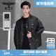 BOY LONDON【迷幻搖滾】秋季男女同款滿(mǎn)印金標(biāo)夾克襯衫外套N23901 黑色 M