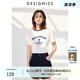 迪賽尼斯（DESIGNICE）2024年夏季新款美式復(fù)古風(fēng)百搭簡(jiǎn)約印花圓領(lǐng)短袖T恤女 白色 M