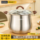 韓笑食品級加厚316不銹鋼鍋高湯鍋大容量加深燉鍋蒸煮兩用鍋煲湯鍋 316鋼特厚高湯鍋（2-4人用） 22cm