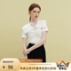 范思藍(lán)恩23FS12684優(yōu)可絲設(shè)計(jì)感娃娃領(lǐng)針織短袖女夏季新款 白色 L
