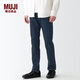 無(wú)印良品 MUJI 男式 彈力 牛仔 修身褲 褲子 長(zhǎng)褲 休閑褲丹寧回潮AEA06A2S 深藏青色 30inch