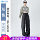 歐貝汐工裝褲女春夏2025新款美式直筒休閑褲子傘兵褲街舞爵士舞 灰色常規(guī) M
