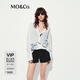 MO&Co.襯衫2025夏新品萌寵系列小貓印花寬松落肩廓形垂感慵懶MBE2SHTT06 白底稚趣圖像 XS /155