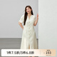 纖莉秀【法式優(yōu)雅精美提花開叉氣質(zhì)連衣裙】大碼女裝胖mm夏裝新款1306 米杏色 XL