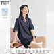 對(duì)白【100棉】復(fù)古摩登牛仔套裝女2025夏新款上衣短褲休閑兩件套 牛仔藍(lán) L