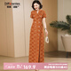 帝弗·潤(rùn)馳焦糖色西裝連衣裙女夏季高端精致優(yōu)雅正式場(chǎng)合氣質(zhì)職業(yè)裙 焦糖色 M