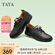 他她（TATA）英倫復(fù)古小皮鞋女鞋真皮深口單鞋牛津鞋秋新7BJ30CM4 黑色 34