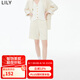 LILY秋新款女裝復(fù)古都市通勤顯瘦優(yōu)雅高腰直筒休閑短褲西裝褲 603本白 M