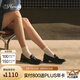 73Hours難哄章若楠同款女鞋風(fēng)笛樂章25春夏新款厚底牛皮英倫樂福鞋小皮鞋 黑色 38