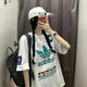 ADDS Y-3阿迪達(dá)斯三葉草新款短袖男女同款白色學(xué)生短袖寬松韓版情侶半袖純 三葉草前后圖純棉短袖[白色] L 均碼