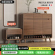 PALULA BUFFY法國品牌實木鞋柜門口入戶柜換鞋凳靠墻入戶進(jìn)門鞋柜大容量鞋架 胡桃色1.0米三門三抽+換鞋凳