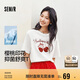 森馬（Semir）涼感T|短袖T恤女抑菌寬松潮流圓領(lǐng)2025夏季櫻桃上衣109325100023