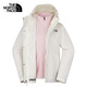 The North Face北面沖鋒衣女抓絨內(nèi)膽三合一戶外防水8CK3 沙丘白/3IE L