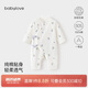 babylove新生兒連體衣春夏季純棉和尚服初生兒寶寶衣服嬰兒綁帶哈衣爬服