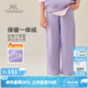 英氏（YEEHOO）女童加絨褲子兒童衛(wèi)褲秋冬季保暖加厚休閑中大童裝洋氣秋冬裝新款 糖果字母薰衣草紫 140 cm
