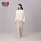 無印良品（MUJI）女式 木棉混斜紋盤扣襯衫夾克女外套春季款 純色 新中式 BDF90C5S 原色 M （160/84A）