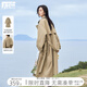 對白松弛感寬松中長款風(fēng)衣外套女2025秋季新款今年流行卡其色大衣 卡其色 S