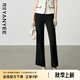 顏域黑色高腰西裝褲女2025夏季新款通勤顯瘦氣質(zhì)微喇叭褲休閑褲子 黑色 M