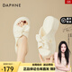 達(dá)芙妮（DAPHNE）厚底拖鞋女款外穿2024新款白色蝴蝶結(jié)踩屎感沙灘軟底涼拖鞋 米色 34