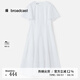 播收腰顯瘦棉麻短袖小黑裙女25夏季新款氣質(zhì)連衣裙DDS2LD5919 W10雪見(jiàn) S