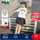FILA KIDSx原田治聯(lián)名系列斐樂兒童套裝2025夏新款短袖短裙兩件套 標準白-WT 165