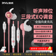 Piva派威S6入耳式游戲耳機(jī)有線(xiàn)type-c電競(jìng)耳機(jī)三角洲神時(shí)衍同款吃雞音樂(lè)耳塞3.5mm電腦手機(jī)平板用 type-c粉色 內(nèi)置聲卡I三段EQ調(diào)節(jié)