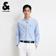 杰克·瓊斯（JACK&JONES）25年男裝秋季商務(wù)長(zhǎng)袖襯衫男士休閑純棉舒適襯衣男法斗犬刺繡上衣 C39天藍(lán) L 180