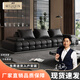 勞倫斯真皮沙發(fā)意式極簡頭層牛皮沙發(fā)客廳別墅大戶型真皮沙發(fā) 貓抓皮-實(shí)木腳-海綿款-透視框架 1.4米單人位